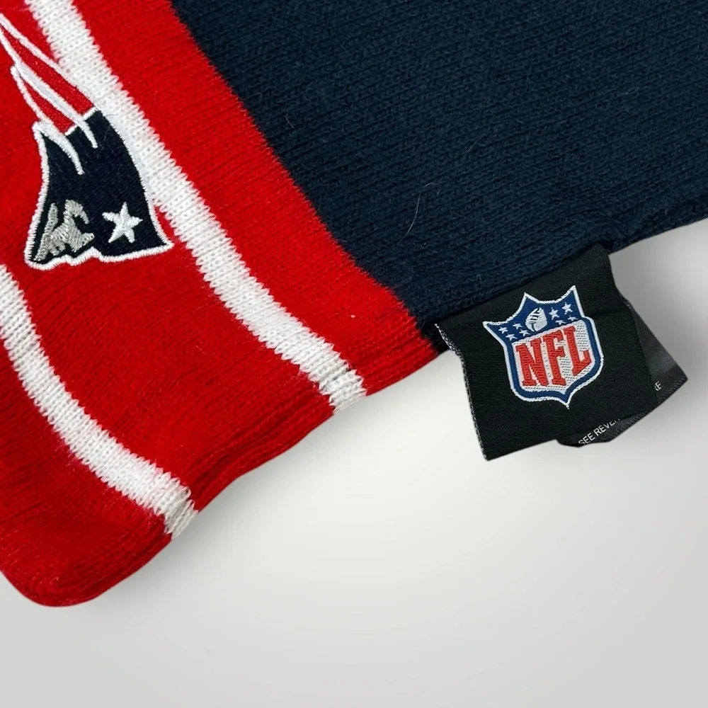 New‎ England Patriots NFL Winter Scarf Blue Red Football Fan One Size